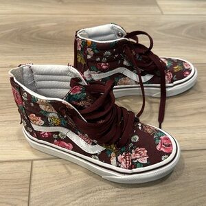 Brand new toddler Vans floral skate high tops.